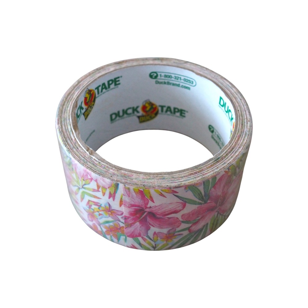 NEW Duck Brand Tropical Hibiscus Pink Floral Duct Tape Crafting OS NEW Flower